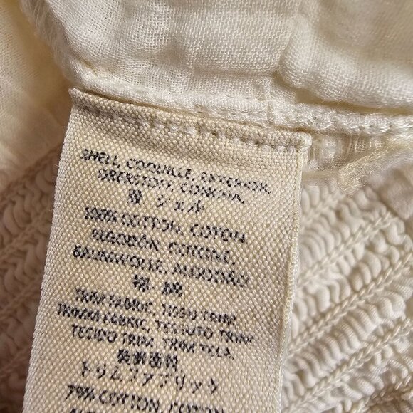 Free People My Girl Embroidered Sunflower Puff-Sleeve Blouse Cotton Ivory S - Picture 8 of 14